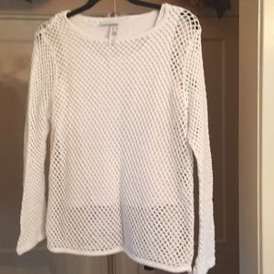 Liz Claiborne Crisp White Crochet Top